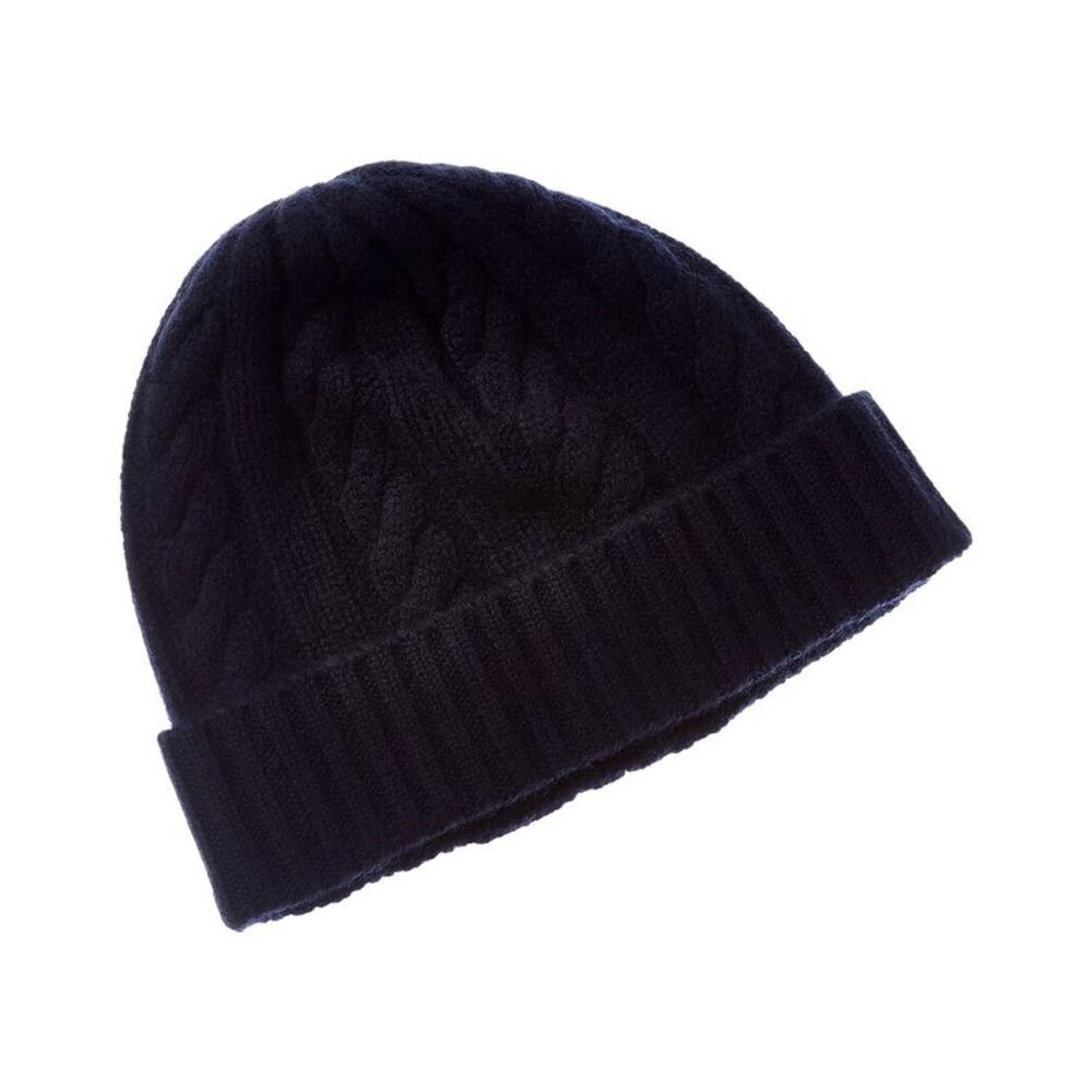 Brodie Cashmere Chunky Cable Pom Pom Cashmere Hat, Blue